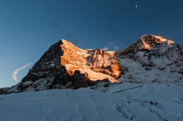 冒险阿尔卑斯山美丽的美女攀登