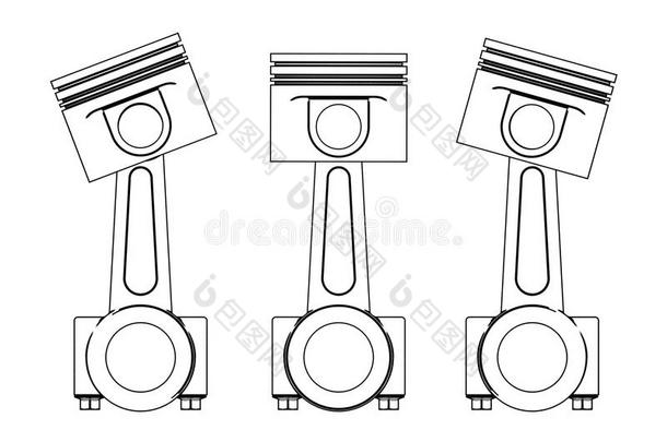 发动机活塞的三维插图