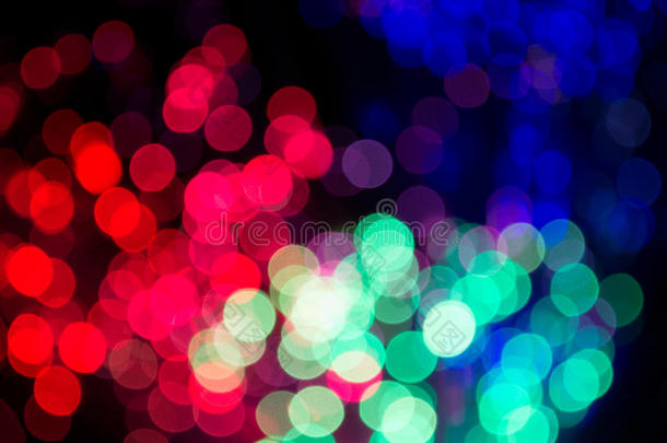 黑色<strong>背景</strong>上的Bokeh<strong>彩灯</strong>