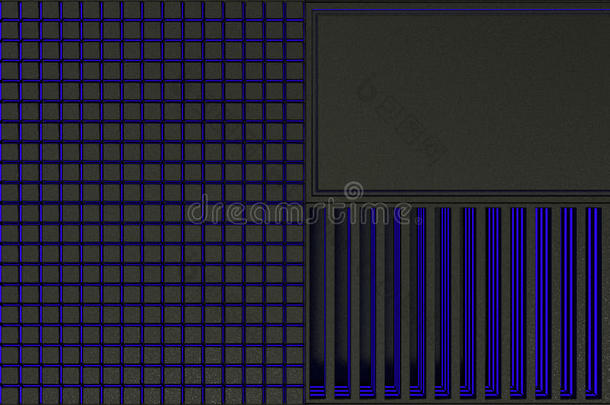 未来主义的技术或工业背景，由金属格栅与发光的线条和元素