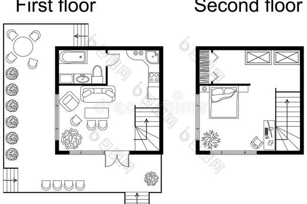 双层房屋的建筑方案。