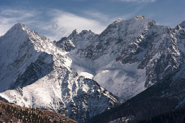 美丽的冬季风景的<strong>大雪山</strong>山峰