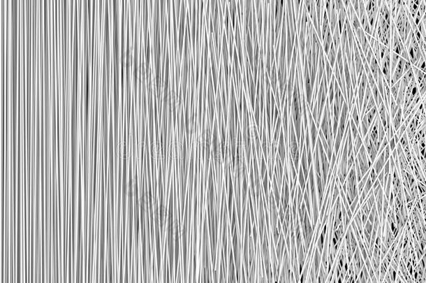 一张由混乱的白色条纹组成的网的抽象背景，在黑色上形成混乱的图案。