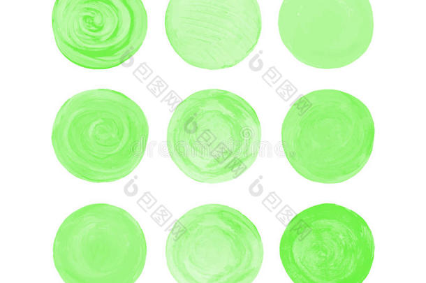 绿色隔离水彩颜料圈