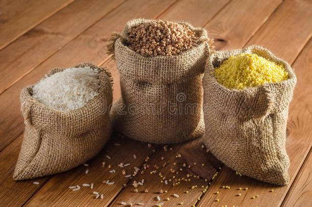荞麦，大米，小米袋