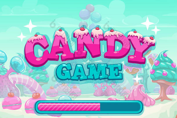糖果游戏标题加载屏幕。