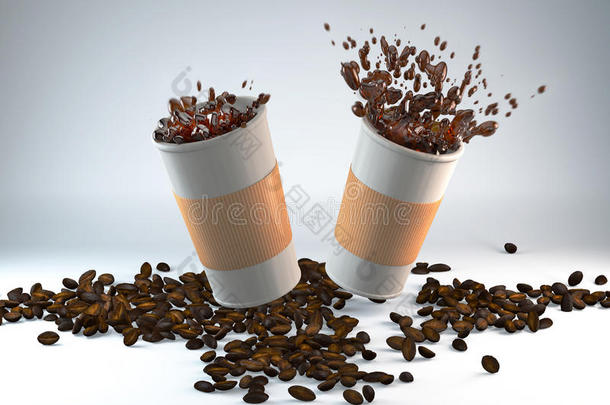 阿拉比卡咖啡豆打破咖啡馆卡布奇诺