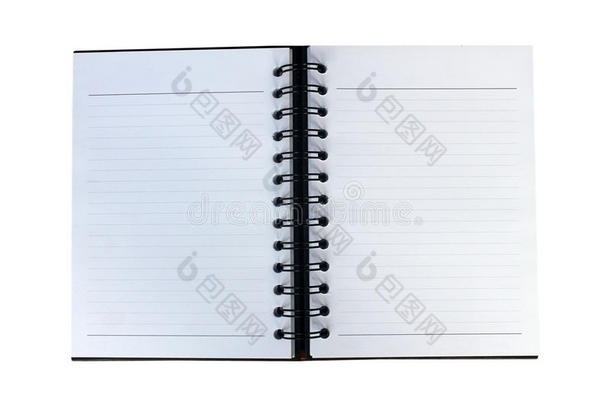 空白翻转笔记本页面隔离在白色背景上