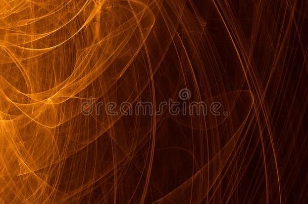 抽象的橙色，黄色，金色的光在黑暗的背景下发光，光束，形状