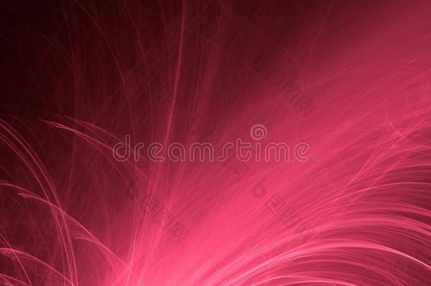 抽象的粉红色和紫色的光在黑暗的背景上发光，光束，形状