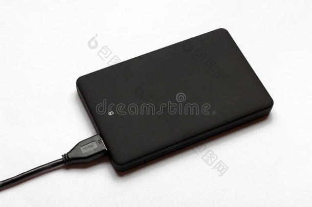 黑色USB3.0外部硬盘驱动器外壳2.5英寸隔离在白色