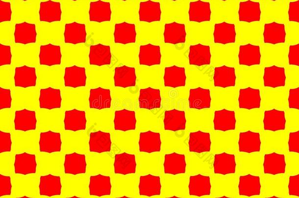 抽象无缝黄色背景红色方块