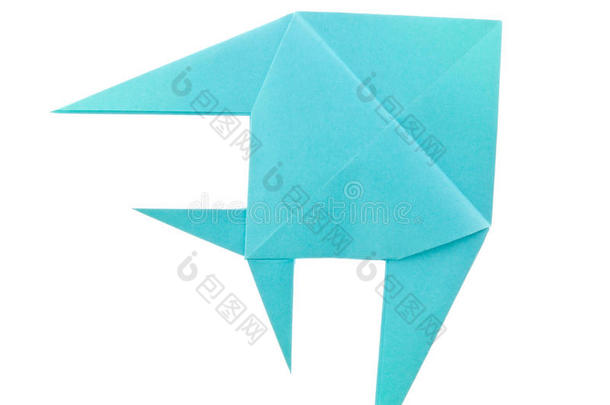 折纸的蓝色热带鱼