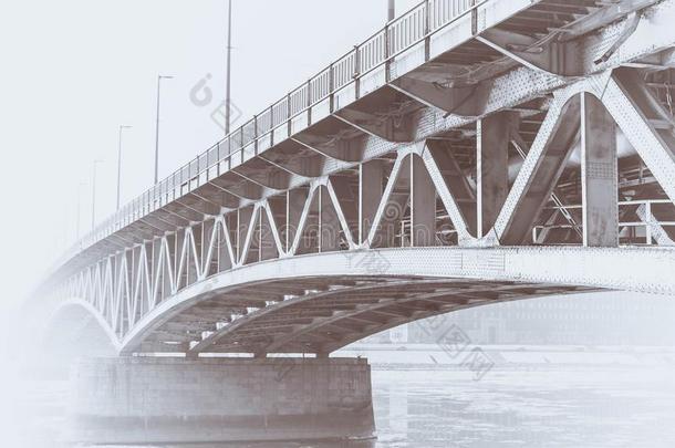 冬天匈牙利的雾桥