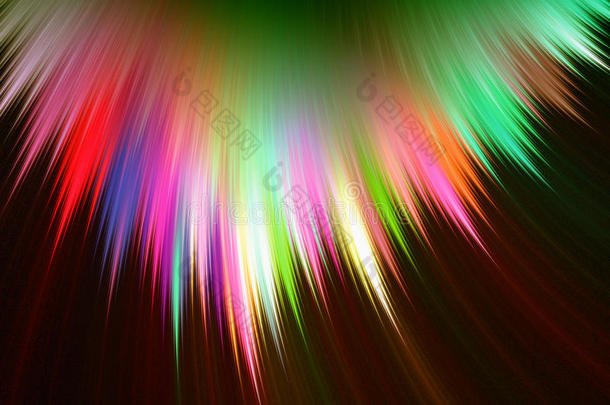 分形图像：发光的彩色条纹和线条。