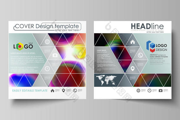 广场小<strong>册子</strong>、杂志、传单、小<strong>册子</strong>或年度报告的商业模板。 传单<strong>封面</strong>，平面矢量布局