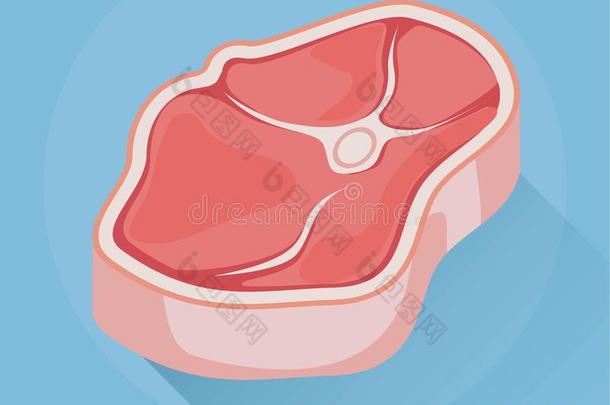 平面设计猪<strong>肉矢量</strong>图标。