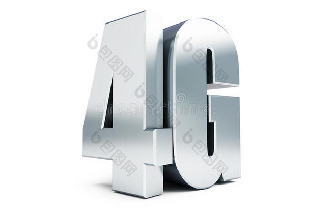 4G<strong>金属标牌</strong>，4G蜂窝高速数据无线连接。 三维插图