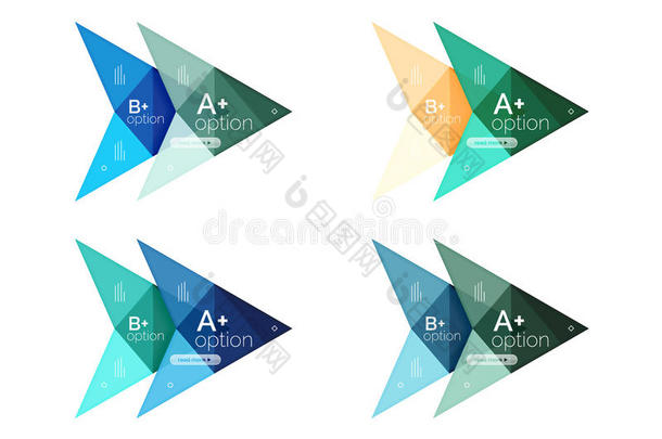 彩色箭头选项信息图形横幅，业务几何模板