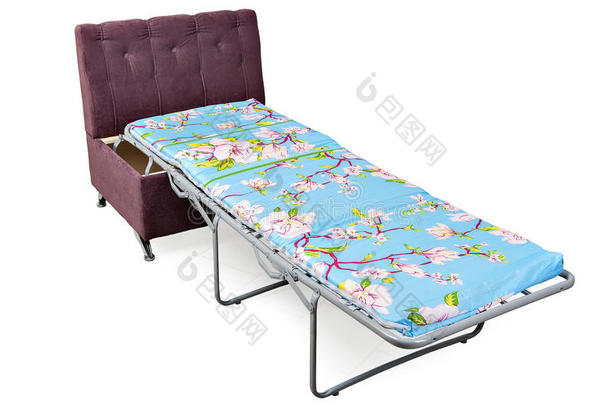 折叠床椅软垫浅紫色织物，