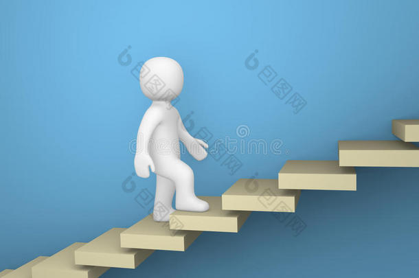 三维人爬<strong>上楼梯</strong>。