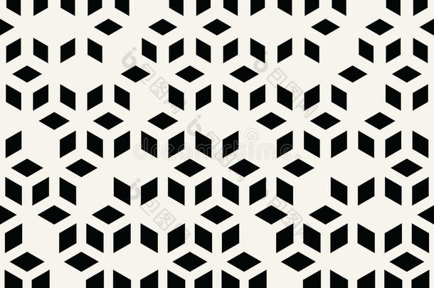 抽象几何黑白图形最小半色调图案