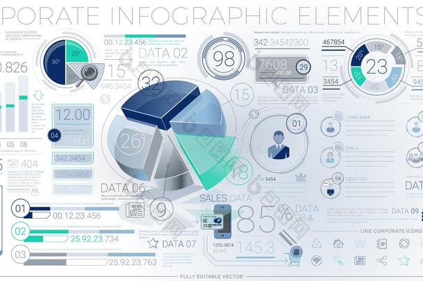 丰富多彩的公司信息图表元素