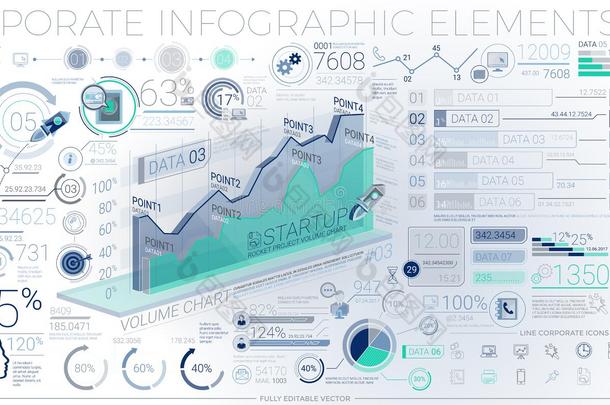 丰富<strong>多彩</strong>的<strong>公司</strong>信息图表元素