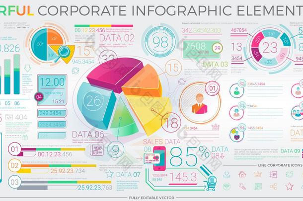 丰富<strong>多彩</strong>的<strong>公司</strong>信息图表元素