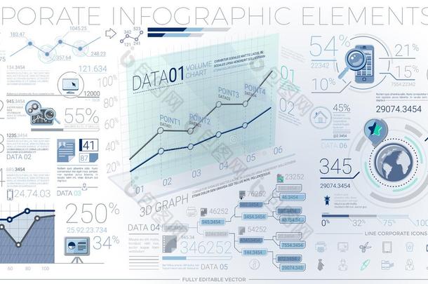 丰富多彩的公司信息图表元素