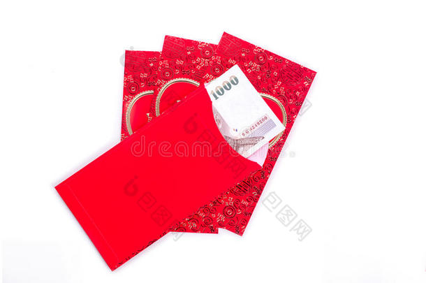 中国红包在中国新年白色节日中使用。