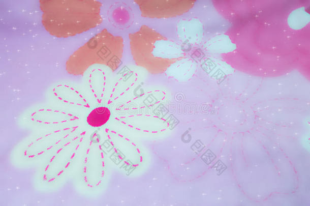 模糊：粉红色的花卉纹理图案。 花型，情人节