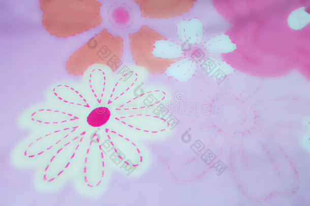 模糊：粉红色的花卉纹理图案。 花型，情人节