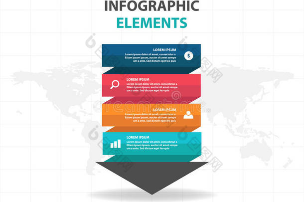 抽象箭头业务信息图形元素，演示模板平面设计矢量插图用于网页设计营销