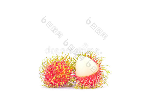 新<strong>鲜</strong>的rambutan<strong>甜美</strong>味的白色背景健康的rambutan热带水果食品