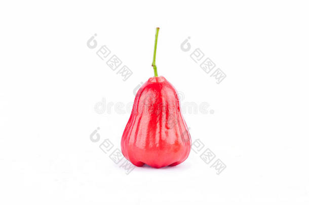 新鲜红玫瑰苹果在白色背景下健康玫瑰苹果水果食品分离