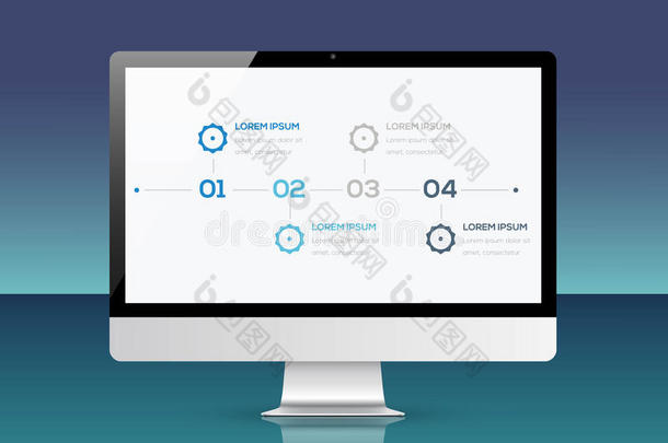 详细的信息矢量插图。 信息图形矢量插图。 计算机信息和数字营销