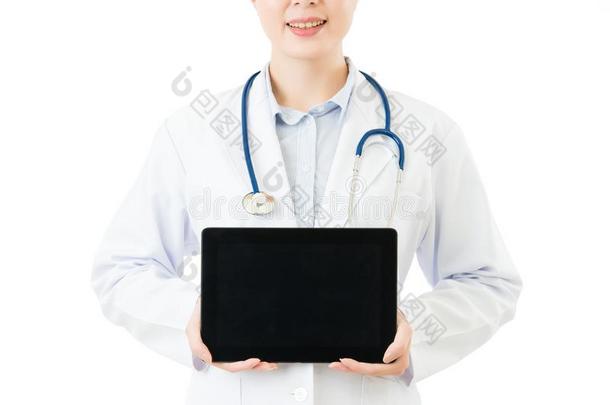 美容亚洲医生介绍空白数字平板电脑垫