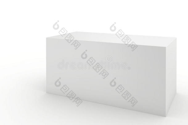 白色背景上的空白纸板包装盒。