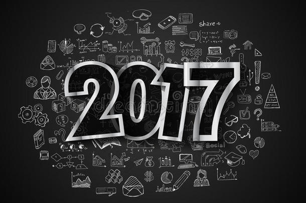 2017年新年信息图表和商业计划背景