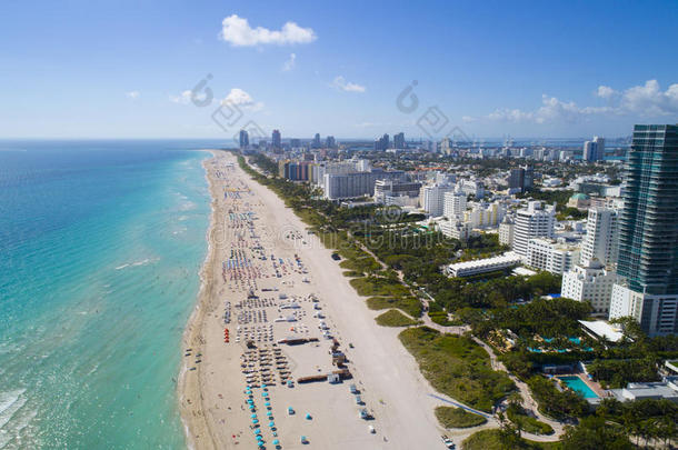 迈阿密海滩度假旅游目的地的航空图像
