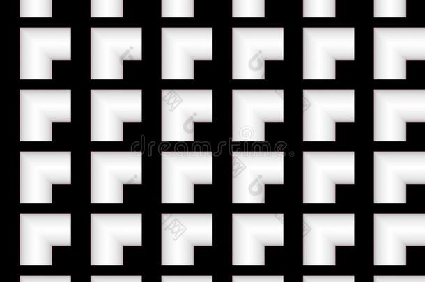 抽象无缝的黑白线和正方形和立方体