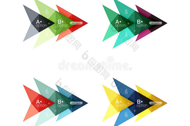 彩色箭头选项信息图形横幅，业务几何模板