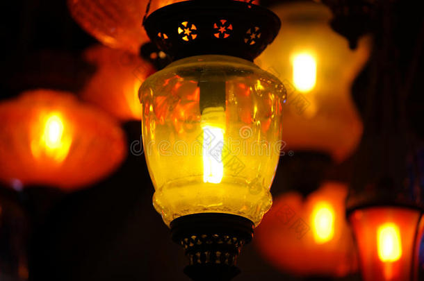 鲜红的中国灯笼，泰国，东南亚