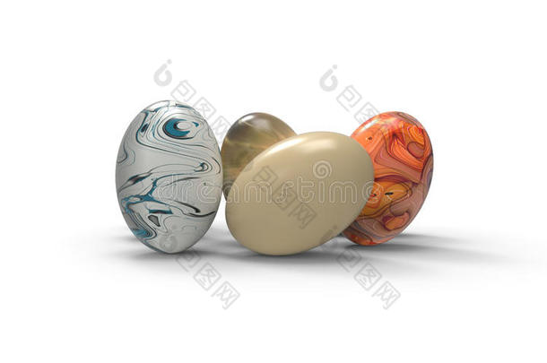 复活节彩蛋在艺术节和绘画和白色背景