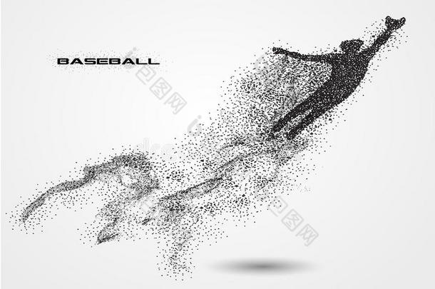 棒球运动员的剪影来自粒子。