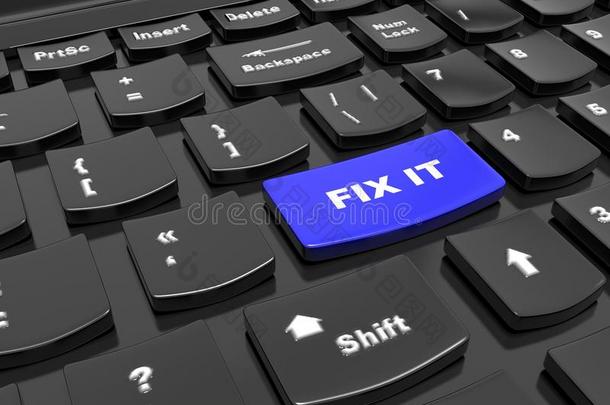 键盘上的按钮-修复它，修复-帮助概念，以解决问题和挑战