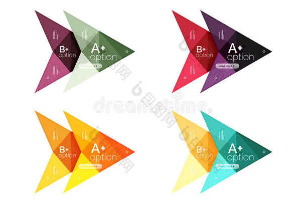 彩色箭头选项信息图形横幅，业务几何模板