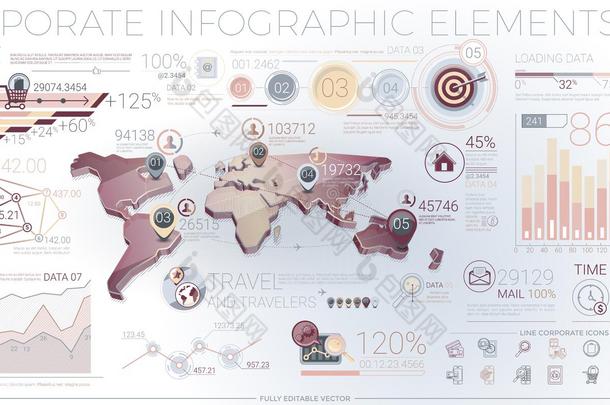丰富多彩的公司信息图表元素