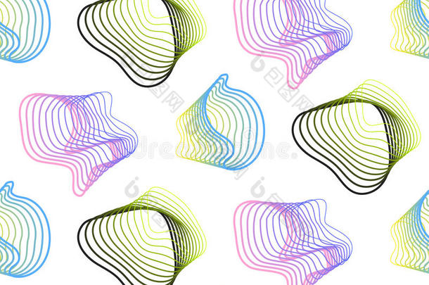 抽象螺旋线矢量无缝图案。